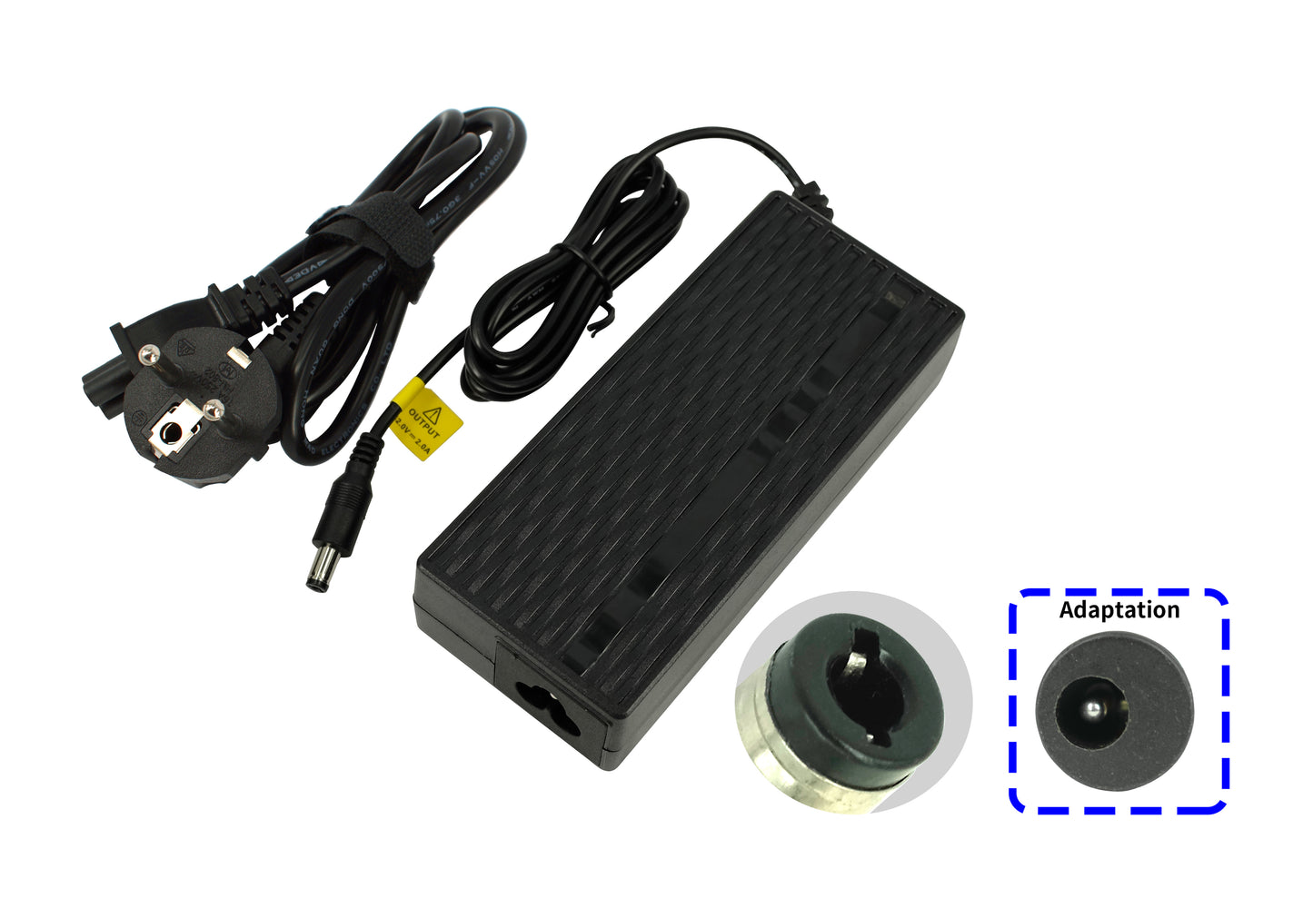 Hoogwaardige e-bike lader 36V 2.0A voor accu's van Phylion (2 Pin) (DC 5.5×2.5mm)