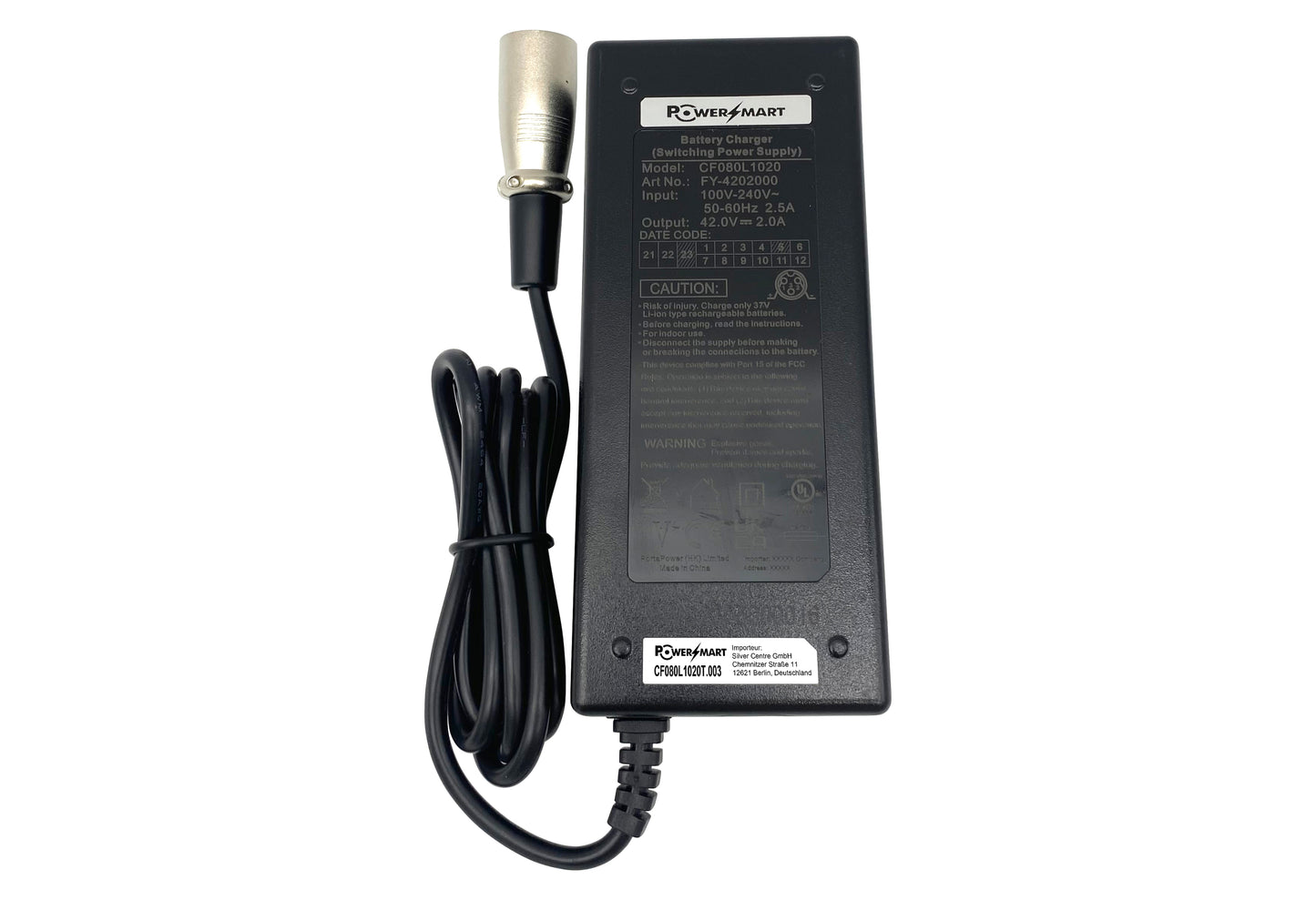 Oplader voor Prophete SideClick batterijen 36V / 2A (XLR 3-pin)