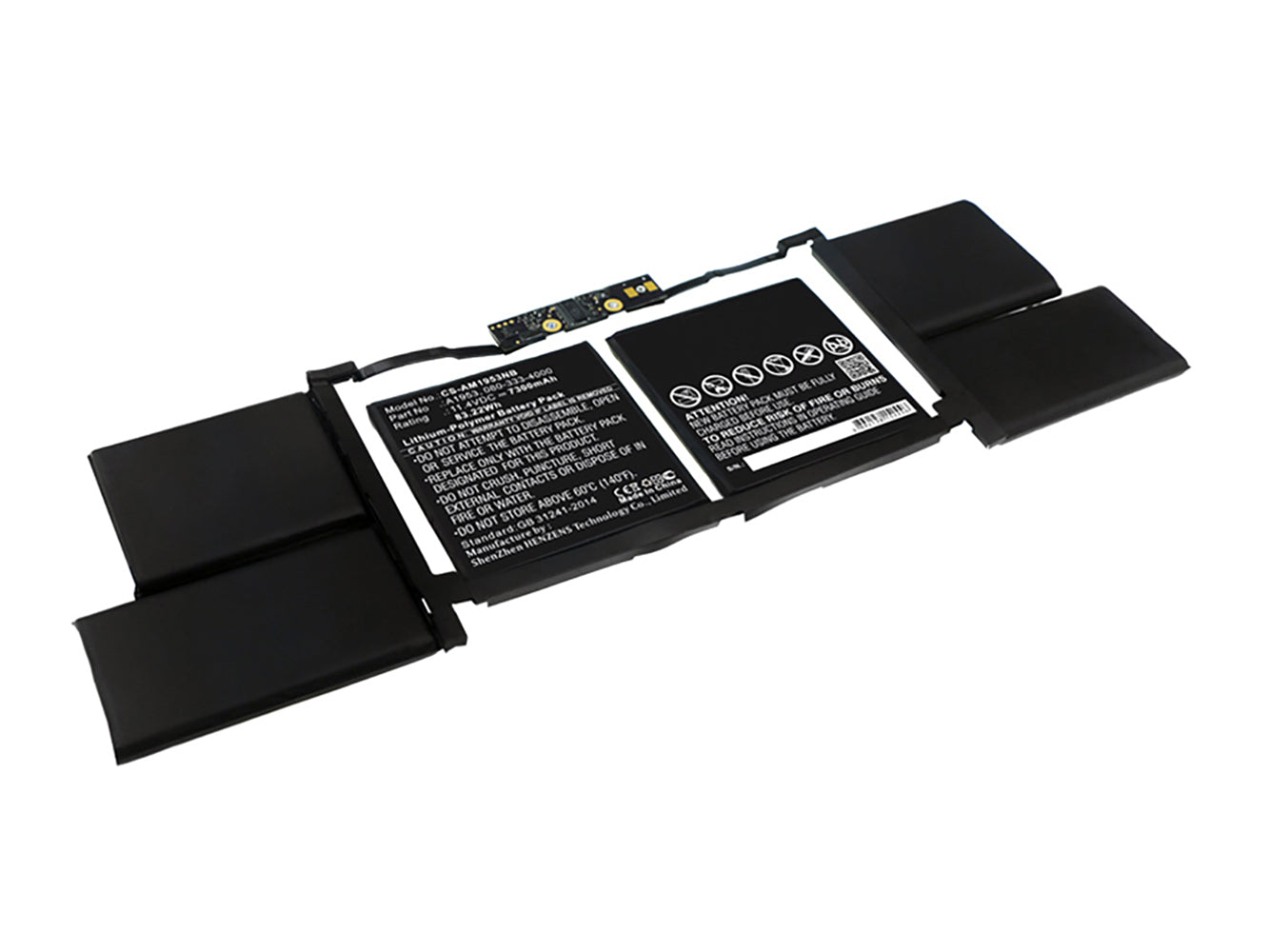 Vervanging voor Apple MacBook Pro Retina 15" Touch Bar A1990 (jaar 2018 - 2019) Laptopbatterij