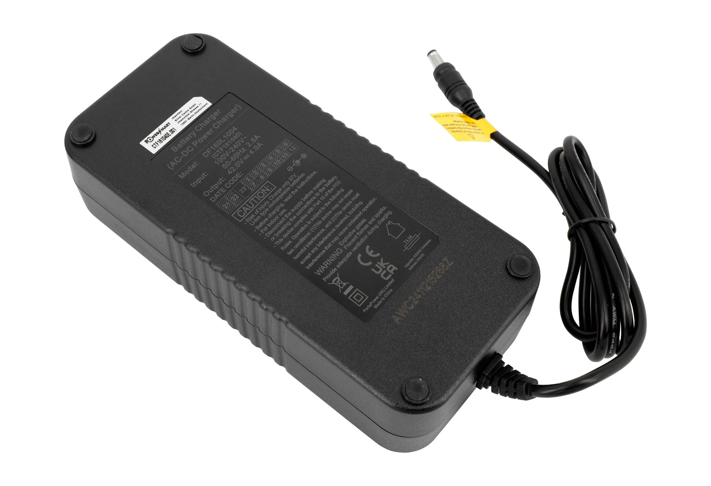 42V 4A Charger for 36V Li-Ion Ebike Battery, DC 5.5*2.1mm plug