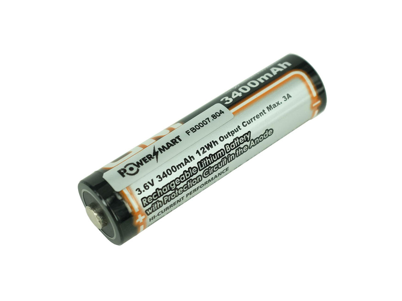 PowerSmart 3400mAh 18650 Rechargeable Lithium Battery for Flashlight