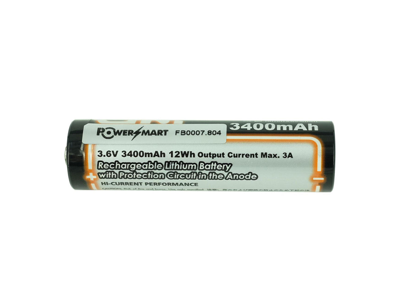 PowerSmart 3400mAh 18650 Rechargeable Lithium Battery for Flashlight