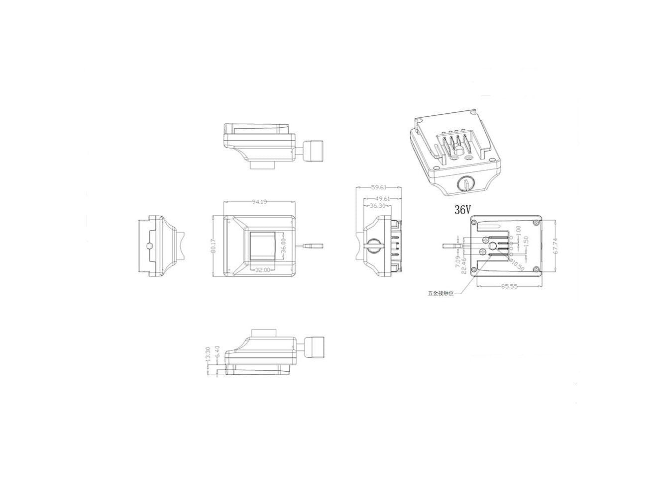 Multifunctionele lasbeugel voor Powersmart 36V ebike-accu LEB36HS91B