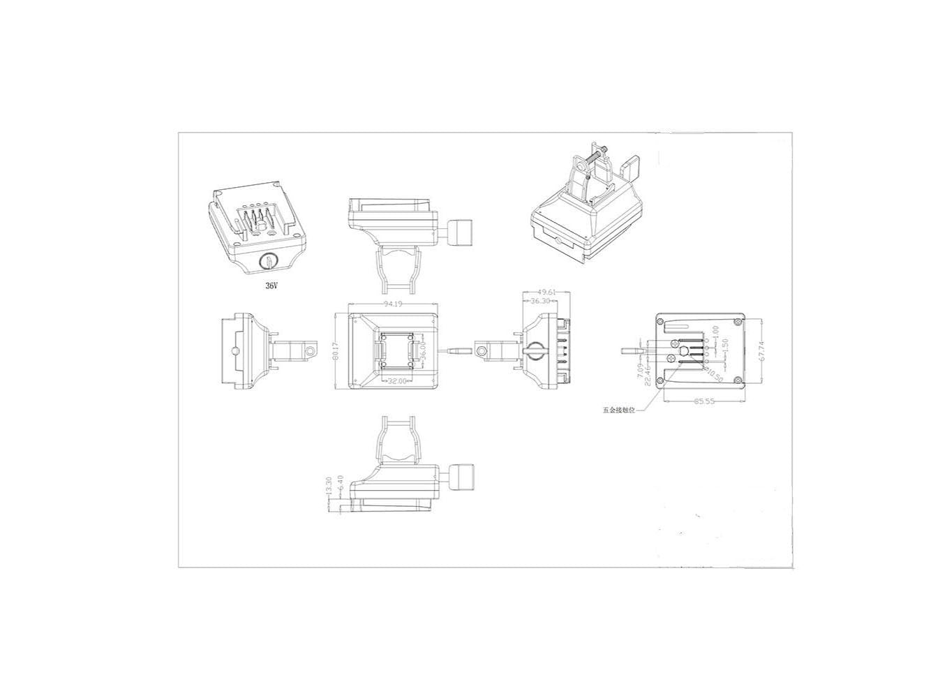 Multifunctionele clipbeugel voor Powersmart 36V ebike-accu LEB36HS91B