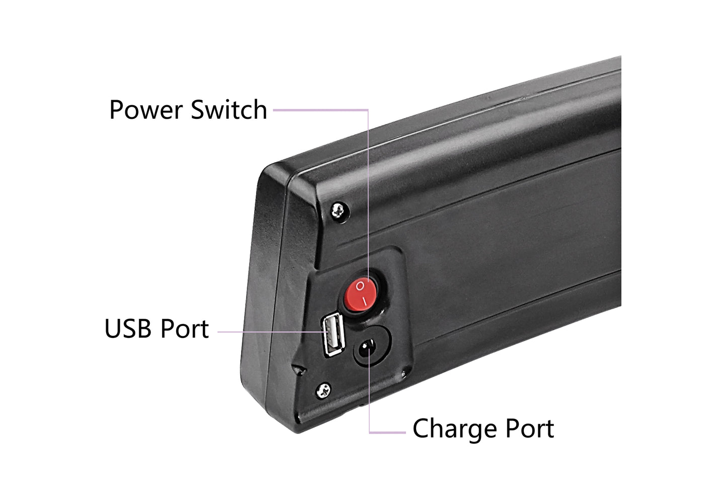 2 Pin discharge port Electric Bike Battery Li-Ion 36V - 10.5Ah/378Wh, Replacement for F.lli Schiano Galaxy 20 Inch