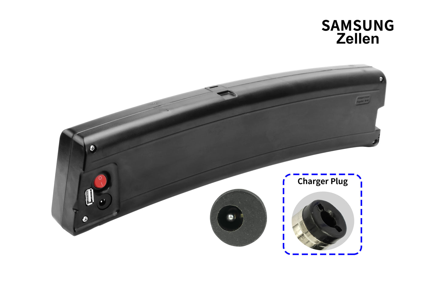 2 Pin discharge port Electric Bike Battery Li-Ion 36V - 10.5Ah/378Wh, Replacement for F.lli Schiano Galaxy 20 Inch