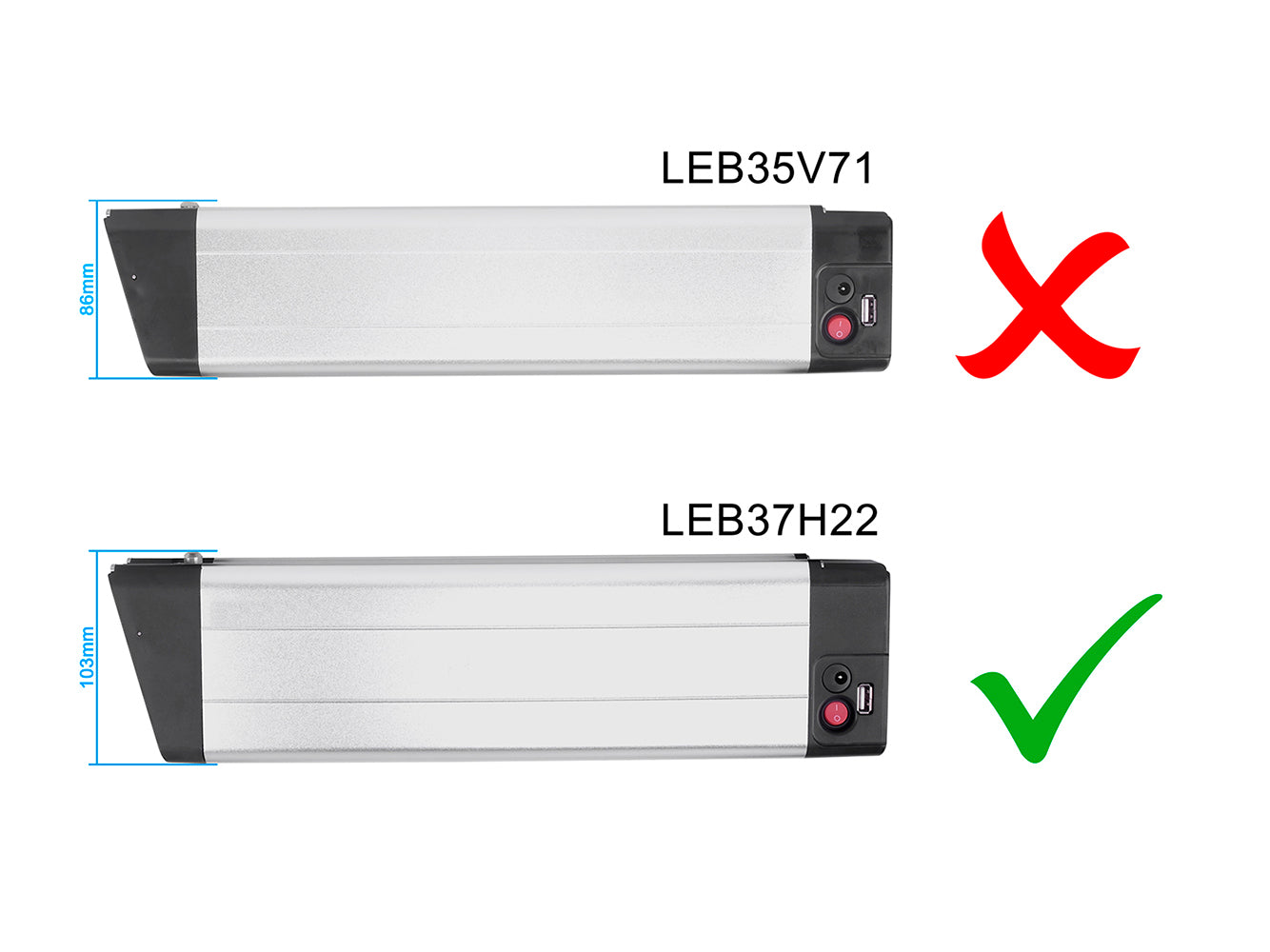 Elektrische fietsaccu Li-Ion 36V - 14Ah/504Wh, vervanging voor eLife Air