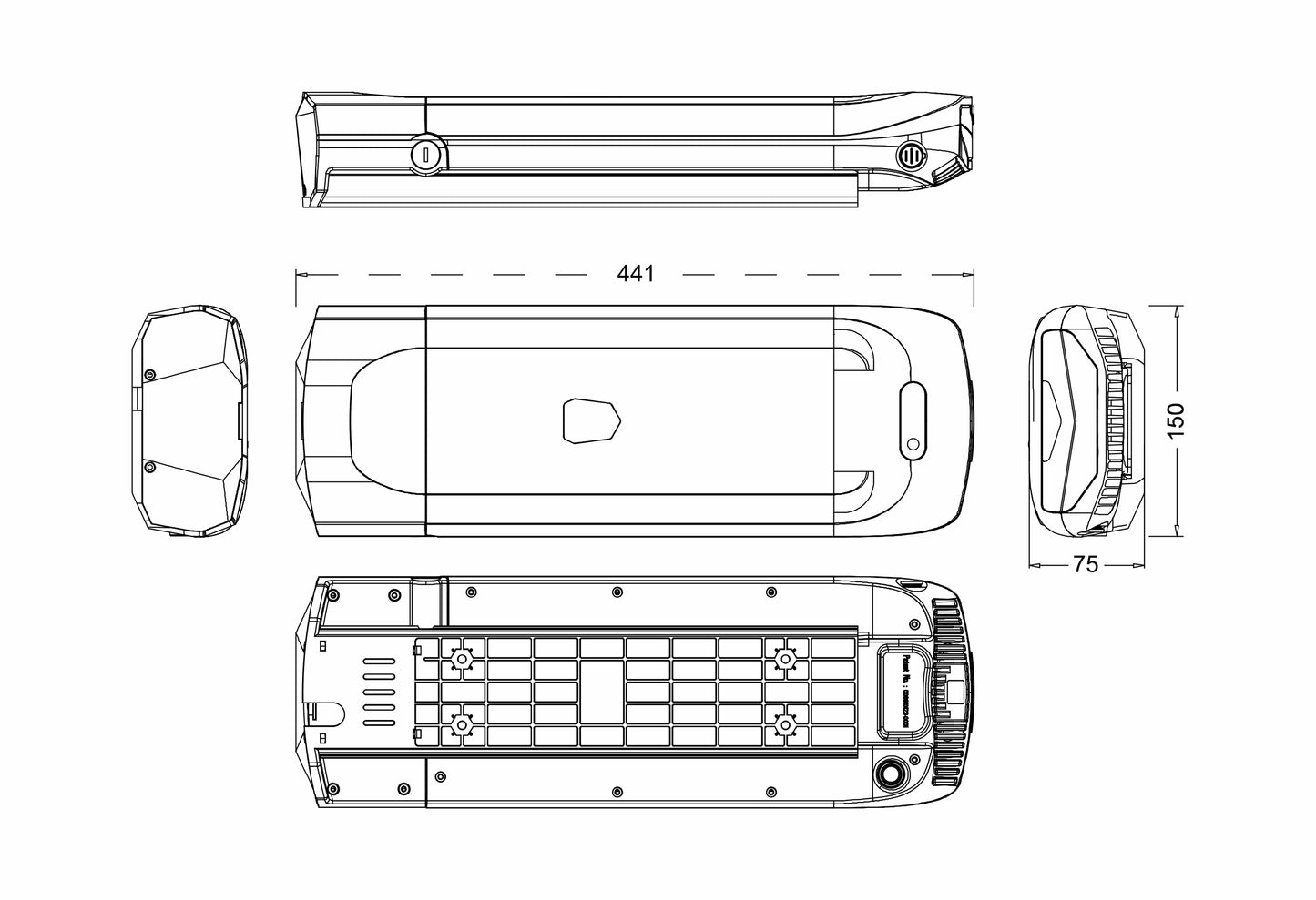 PowerSmar Gepäckträgerakku 36 13Ah/468Wh, Ersatz für Fischer Fahrradakku Modell SF 03 etc.