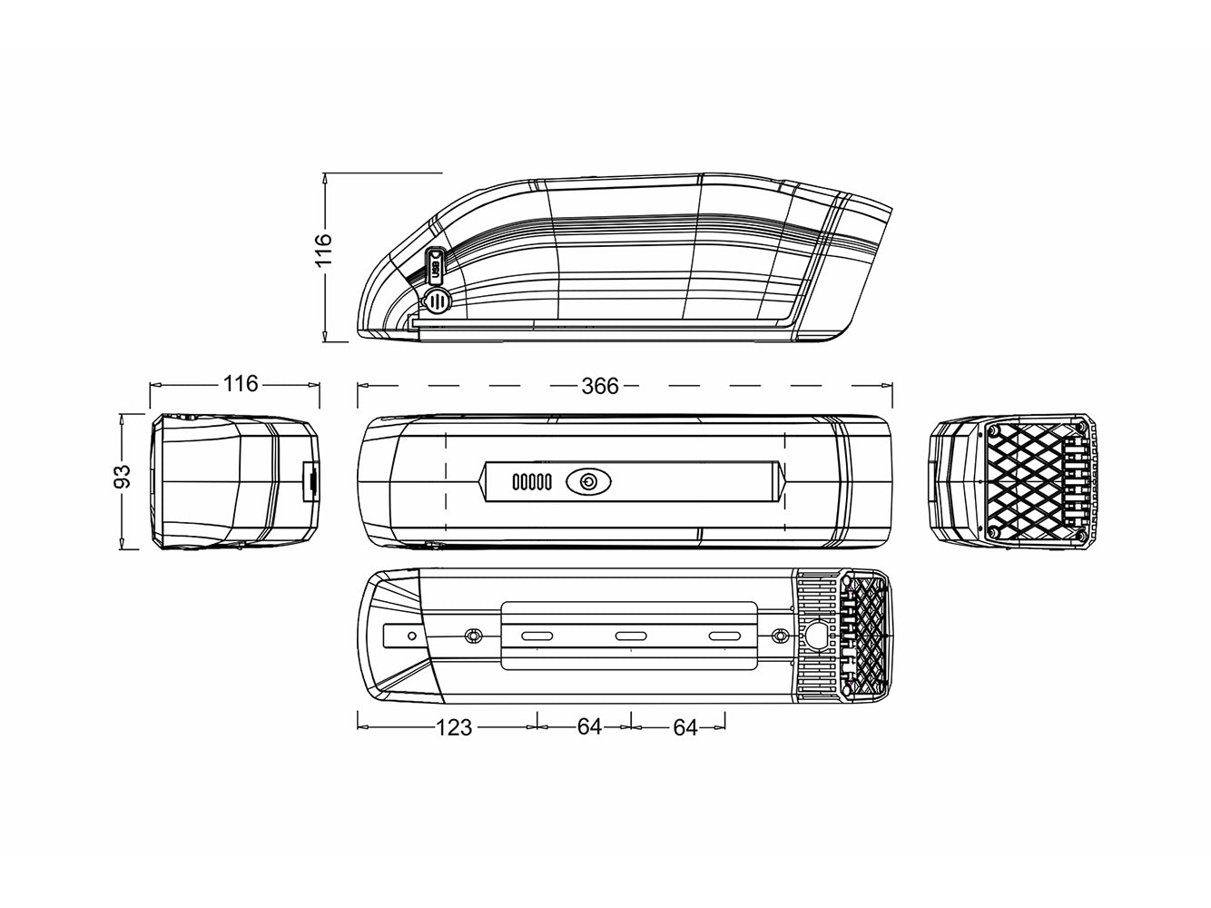 36V 17,5Ah/630Wh Lithium-Ionen-Akku für E-Bike