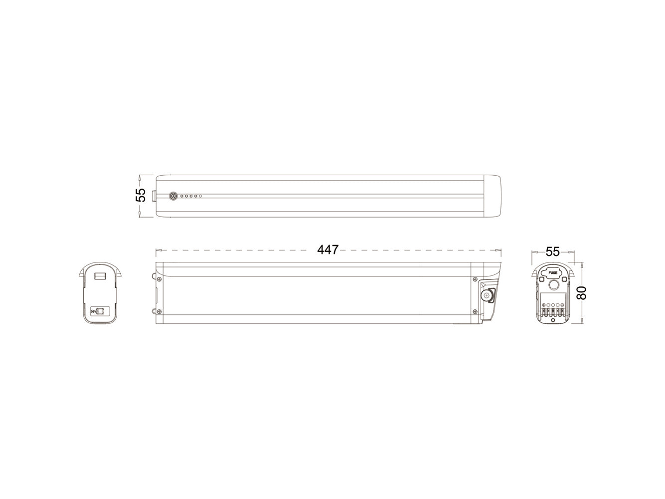 36V 14.0Ah/504Wh accu voor Crussis, Saxonette en vele anderen