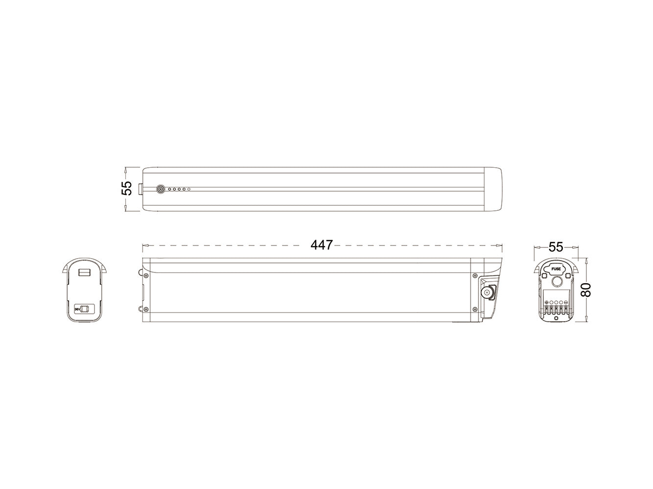 36V 11.6Ah/418Wh accu voor Crussis, Saxonette, STRØM en vele anderen