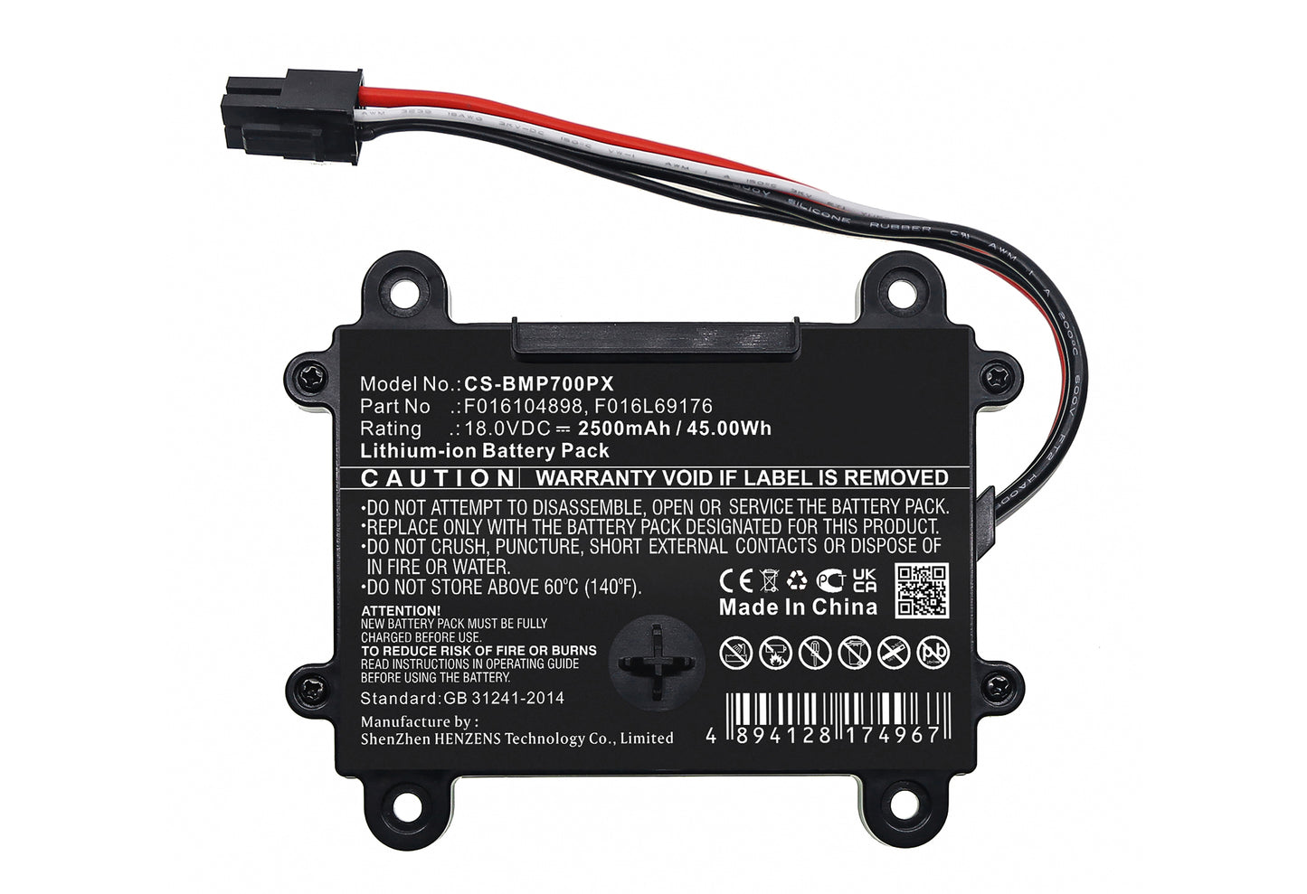 Replacement for Bosch F016104898,F016L69176 Lawn Mowers Battery