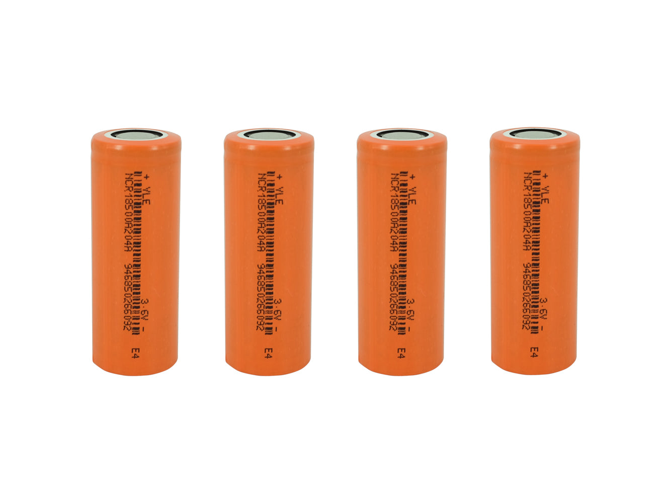 4x 18500 3.6V 2040mAh oplaadbare batterijcellen