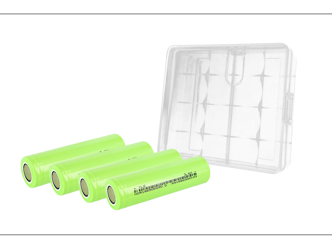 4x 2900mAh 18650 oplaadbare batterijcellen