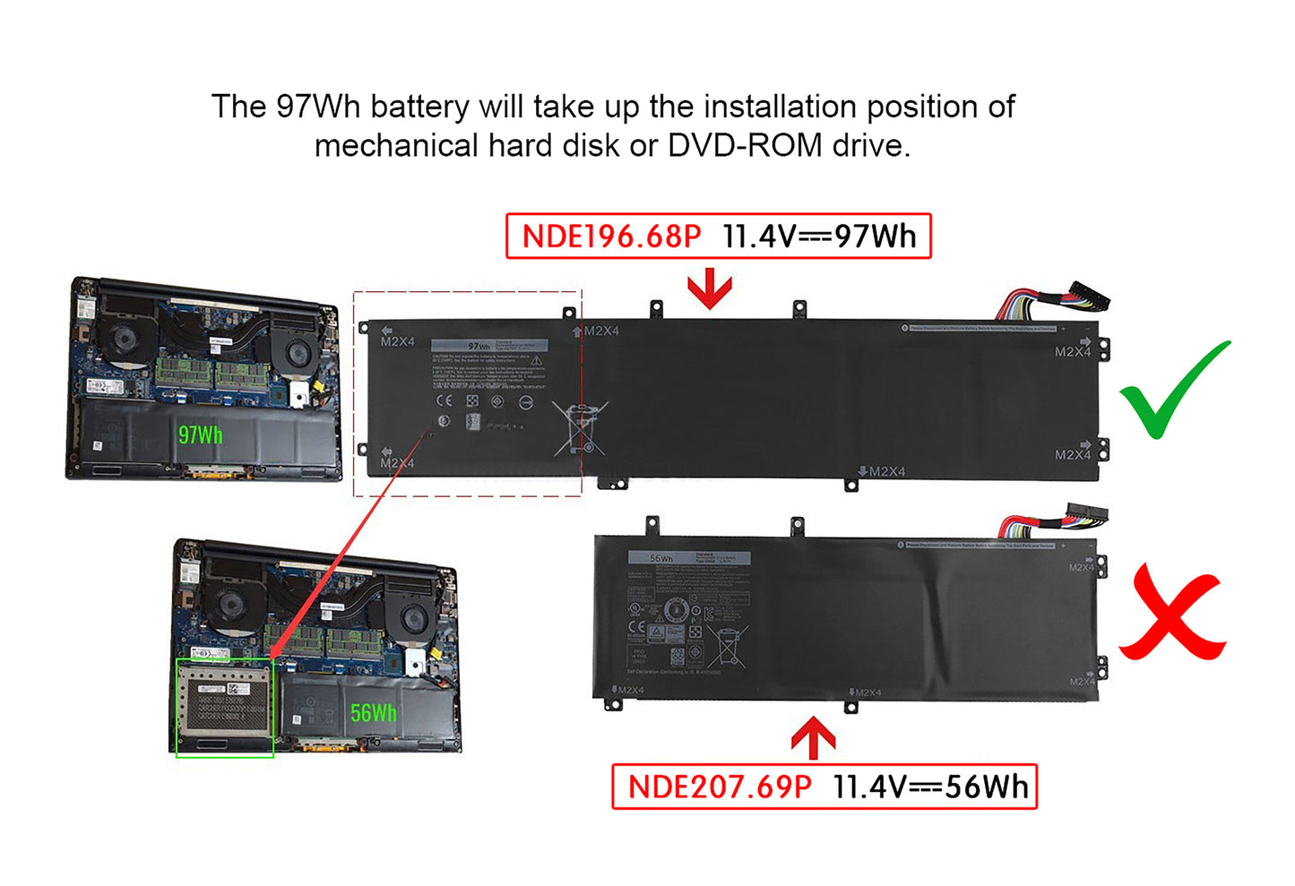 Vervanging voor Dell Inspiron 7590, Inspiron 7591 Laptopbatterij