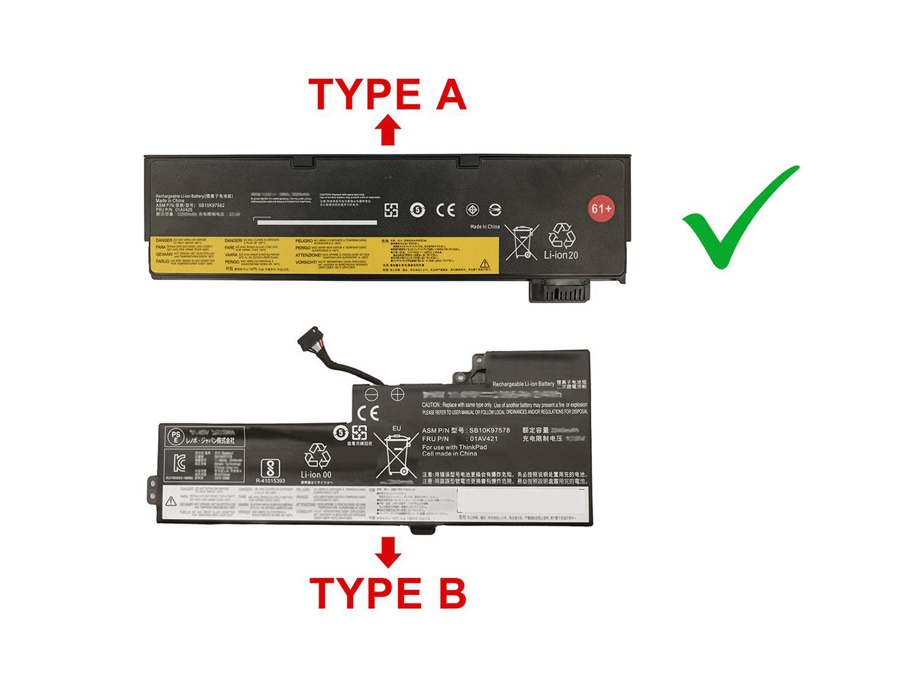 Ersatz für LENOVO Thinkpad T470, ThinkPad A475 Laptop-Akku